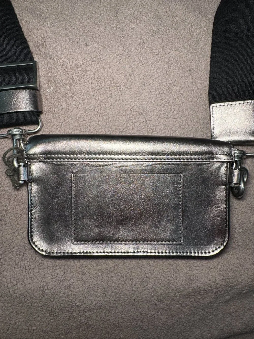 NWT All Saints Zoe Metallic Leather Crossbody Bag